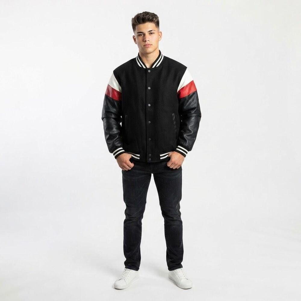 NEW Hello Kitty Varsity Jacket Unisex XXL Black Y2K Sanrio Oversized Bomber